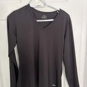 Fila Black Long Sleeve V-Neck